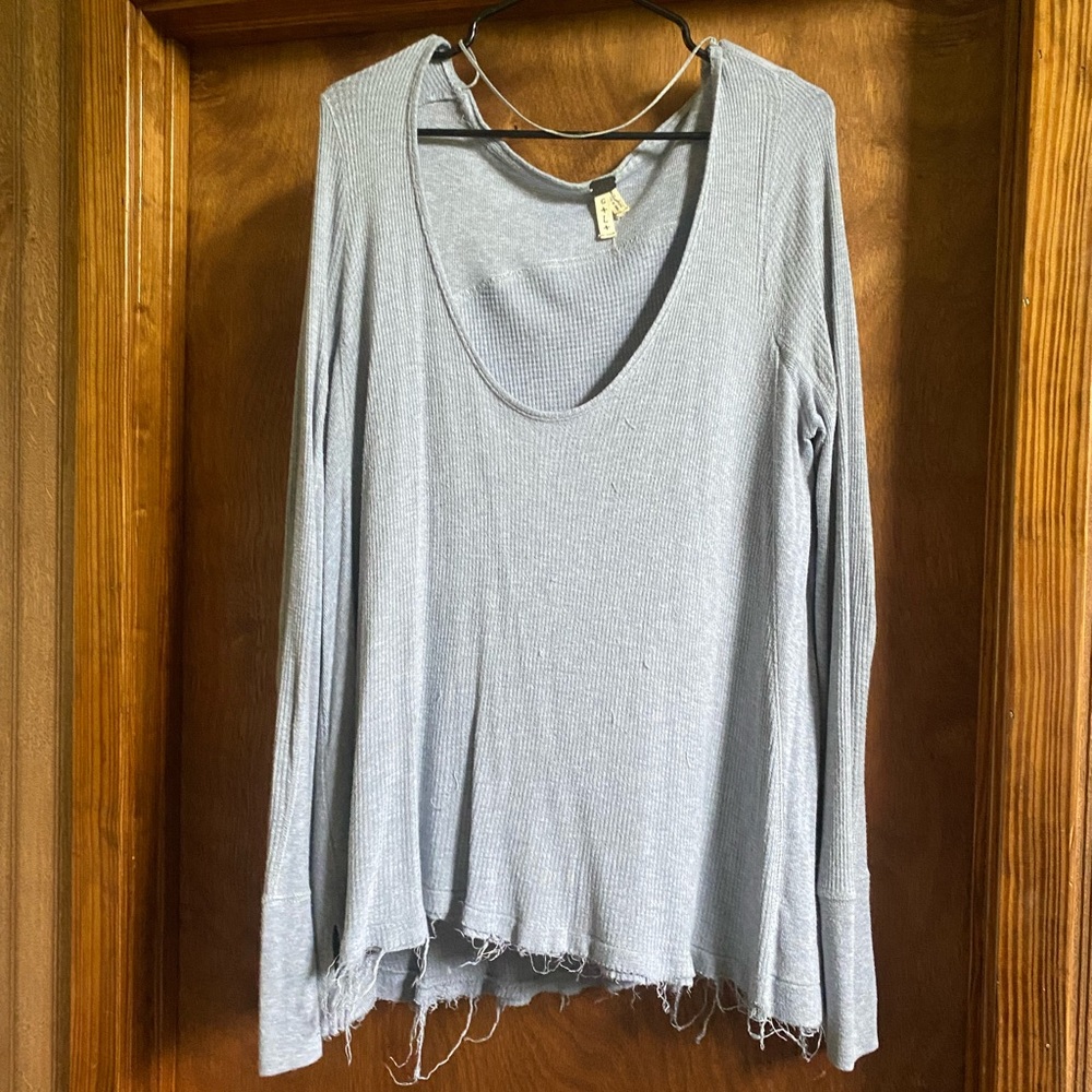 Free People waffle knit top
